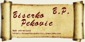 Biserko Peković vizit kartica